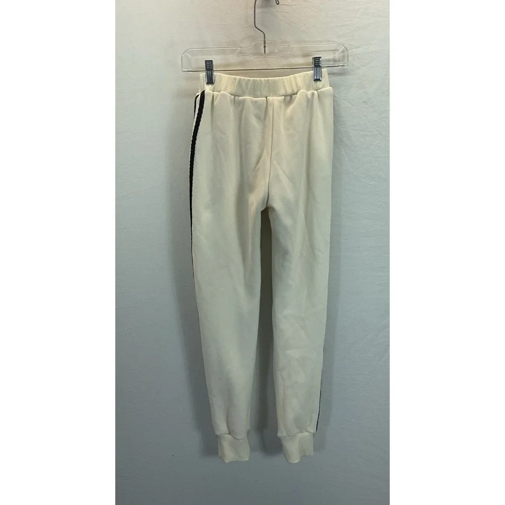 Lola And The Boys Sz 14 Ivory Striped Jaws Rocket Jogger Pants Fleece Casual‎